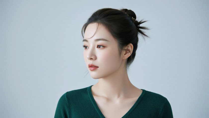 AI低饱和冷调清新治愈淡然温柔女生柔和画面,高清壁纸