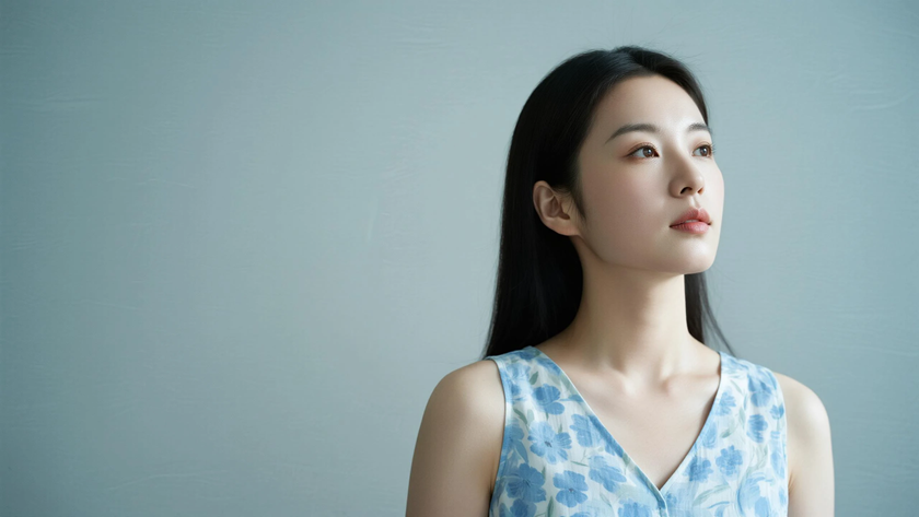 AI清新碎花柔光清新治愈灵动少女柔和画面，高清壁纸