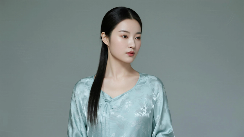 AI极简浅清素雅恬静国风女生无水印壁纸