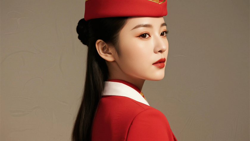 AI大方从容空乘气质女生无水印电脑壁纸