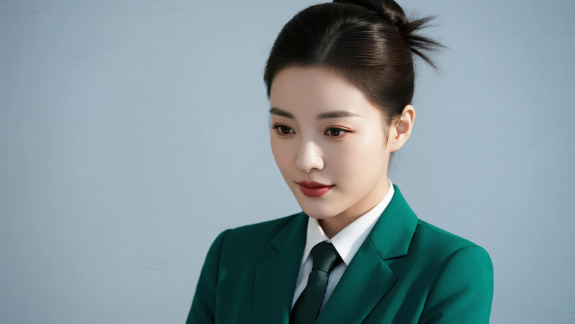 AI自然舒服温婉空乘女生无水印电脑壁纸
