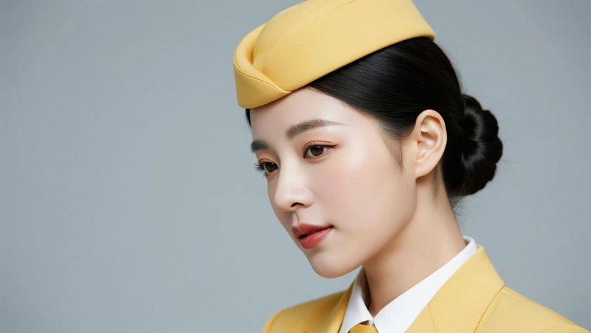 AI元气开朗的空乘女生无水印电脑壁纸
