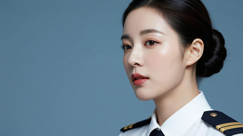 AI简洁干净白色正式制服女生高清壁纸