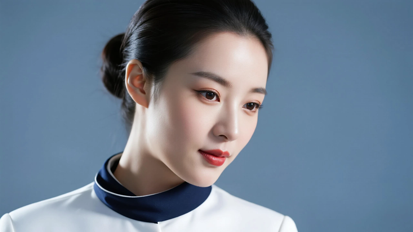 AI优雅大方空乘女生无水印电脑壁纸