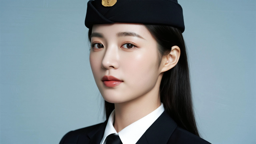 AI高冷高贵空乘气质女生无水印电脑壁纸