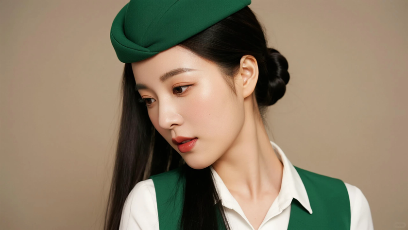 AI自然随和空乘女生无水印电脑壁纸
