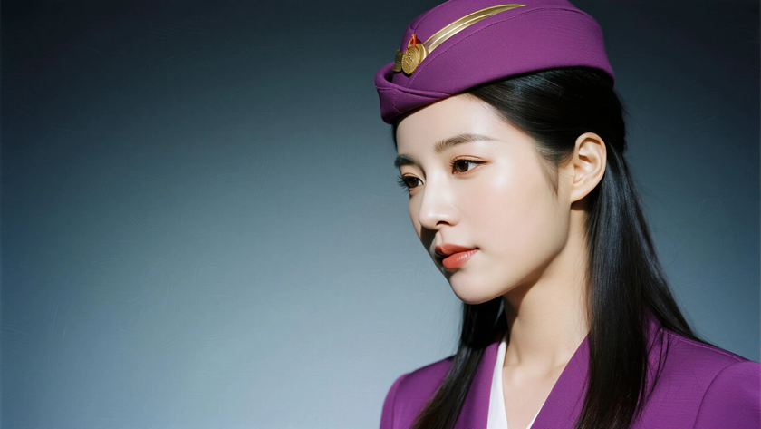 AI端庄典雅空乘女生无水印电脑壁纸