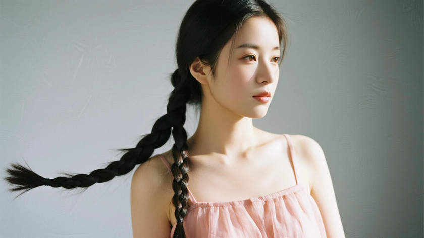 AI暖浅柔光清新治愈通透薄纱飘逸质感女生，高清壁纸