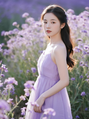 浅紫唯美AI壁纸 | 清新治愈温柔美图