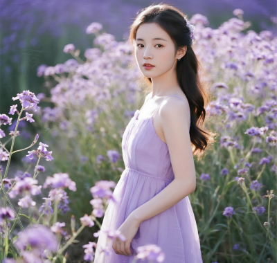 浅紫唯美AI壁纸 | 清新治愈温柔美图