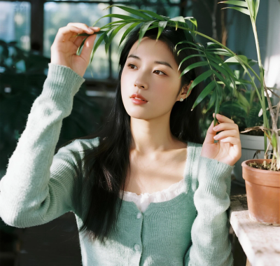 绿植清新AI壁纸 | 清新治愈自然美图人像