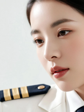 AI空乘气质电脑壁纸 | 白色制服优雅端庄高清套图