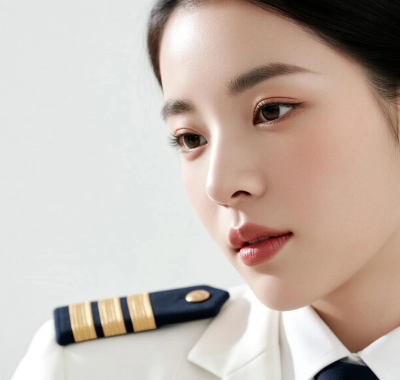 AI空乘气质电脑壁纸 | 白色制服优雅端庄高清套图
