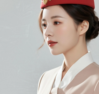 AI空乘气质电脑桌面壁纸 | 香槟套裙轻奢雅致女生8K超高清无水印套图