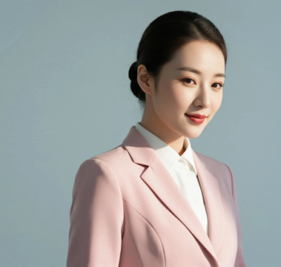 AI空乘气质电脑桌面壁纸 | 粉系裙装甜美大气女生8K超高清无水印套图