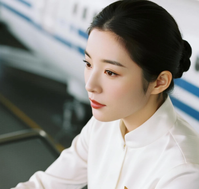 AI空乘气质电脑壁纸 | 白真丝衬衫轻奢高级高清套图