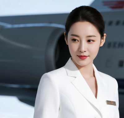 AI空乘气质电脑壁纸 | 纯白上衣干净清爽高清套图