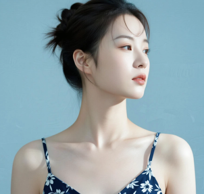 AI清新治愈电脑桌面壁纸 | 藏青碎花雅致女生8K超高清无水印套图