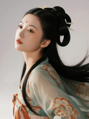 AI中式复古电脑桌面壁纸 | 敦煌印花长裙神秘优雅女生8K超高清无水印套图