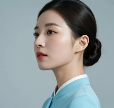 AI空乘气质电脑桌面壁纸 | 浅蓝空乘制服温婉恬静女生8K超高清无水印套图
