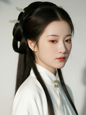 AI中式复古电脑桌面壁纸 | 月白明制袄裙清雅美人8K超高清无水印套图