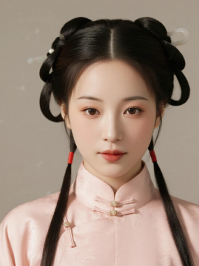 AI中式复古电脑桌面壁纸 | 水粉马面裙俏皮古风少女8K超高清无水印套图