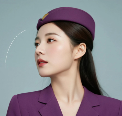 AI空乘气质电脑桌面壁纸 | 紫色空乘制服高贵典雅女生8K超高清无水印套图