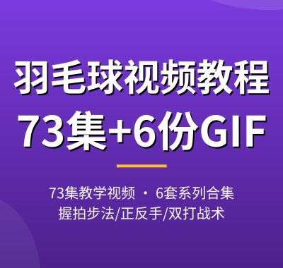 羽毛球视频教程【73集6套】握拍步法到双打战术 夸克网盘下载