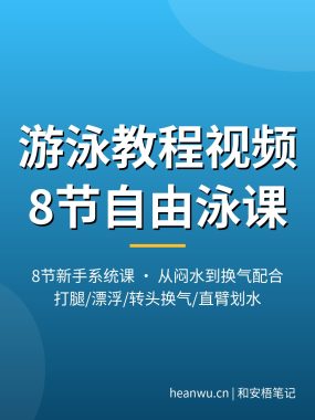 游泳教程视频【8节自由泳课】闷水打腿到换气配合 新手入门教程 夸克网盘下载