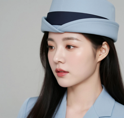 AI空乘气质电脑桌面壁纸 | 浅青工装清爽干练女生8K超高清无水印套图