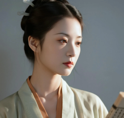 AI中式复古电脑壁纸 | 诗书古韵少女国风雅致高清套图