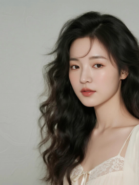 AI清新治愈电脑桌面壁纸 | 奶芋白蕾丝吊带裙纯净治愈少女8K无水印套图