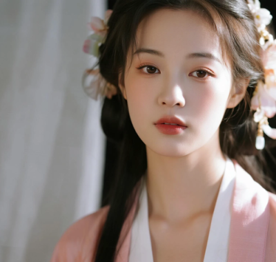 AI中式复古电脑壁纸 | 粉黛古风少女中式清甜8K超高清无水印套图
