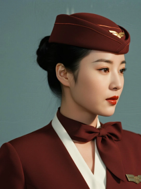 AI空乘气质电脑桌面壁纸 | 酒咖工装雅致从容女生8K超高清无水印套图