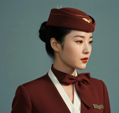 AI空乘气质电脑桌面壁纸 | 酒咖工装雅致从容女生8K超高清无水印套图
