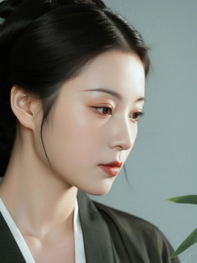 AI中式复古电脑壁纸 | 黛色古风少女国风文艺8K超高清无水印套图