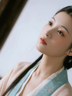 AI中式复古电脑壁纸 | 浅绛色少女古典清爽8K超高清无水印套图