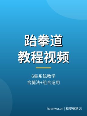 跆拳道教程视频_6集系统教学含实战姿势腿法组合运用，夸克网盘下载