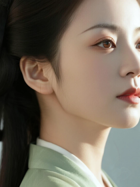 AI中式复古电脑壁纸 | 芙蓉色少女古典元气8K超高清无水印套图