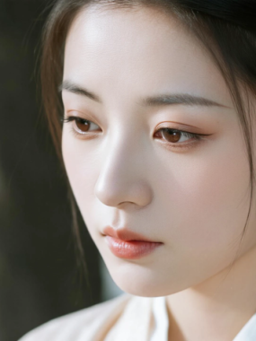 AI中式复古电脑壁纸 | 浅烟色少女古韵温柔8K超高清无水印套图