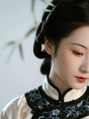 AI中式复古电脑壁纸 | 幽兰古风少女中式静谧8K超高清无水印套图