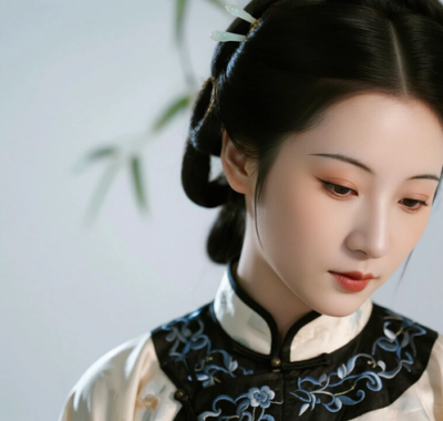 AI中式复古电脑壁纸 | 幽兰古风少女中式静谧8K超高清无水印套图