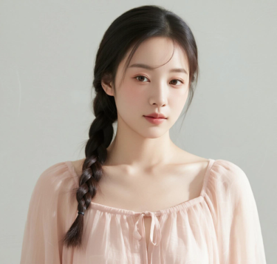 AI清新治愈电脑桌面壁纸 | 杏粉透感吊带裙温柔治愈少女8K无水印套图
