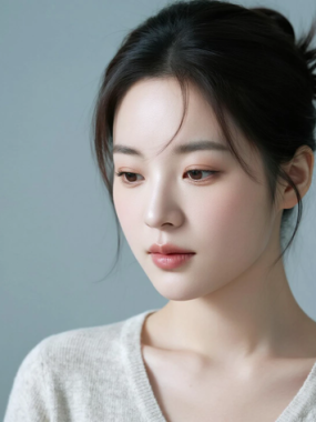 AI清新治愈电脑桌面壁纸 | 奶灰开衫温婉娴静女生8K超高清无水印套图