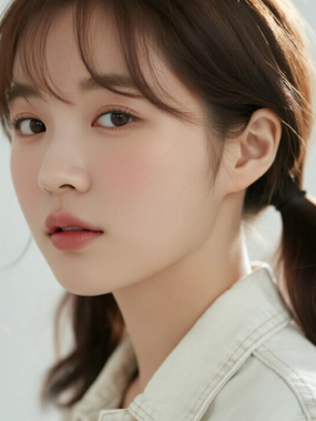 AI清新治愈电脑桌面壁纸 | 奶白牛仔外套元气少女8K超高清无水印套图