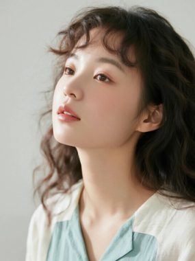 AI清新治愈电脑桌面壁纸 | 拼色衬衫清爽恬静女生8K超高清无水印套图