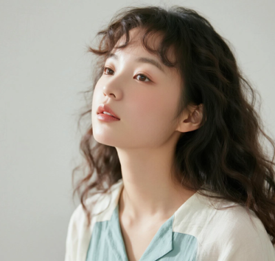 AI清新治愈电脑桌面壁纸 | 拼色衬衫清爽恬静女生8K超高清无水印套图