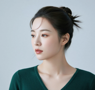 AI清新治愈电脑桌面壁纸 | 墨绿针织裙淡然温婉女生8K超高清无水印套图
