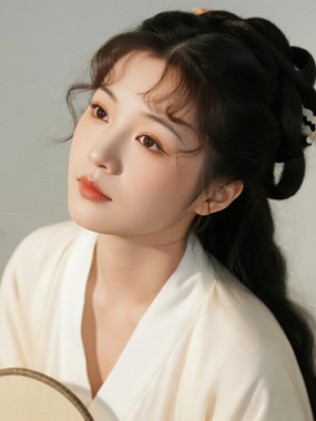AI中式复古电脑桌面壁纸 | 月白穿搭清透灵动女生8K超高清无水印套图