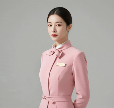 AI空乘气质电脑桌面壁纸 | 樱粉收腰衬衫甜美灵动8K超高清无水印套图